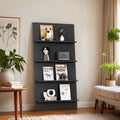 Magazine rack floor-standing storage rack wall-mounted book rack newspaper rack environmental-friendly multi-layer bookshelf medieval style reading bookshelf wood