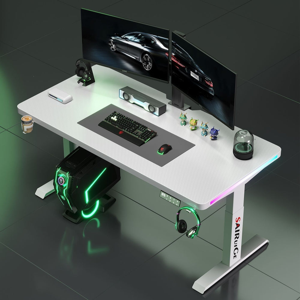 Electric adjustable height carbon fiber computer desk - desktop gaming desk - height adjustable office table