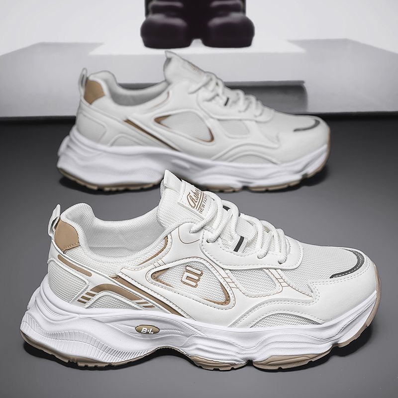 Dad shoes men 2025 spring new men's casual sports shoes trendyeasiest for matchthick solenon-slipabrasion resistant mesh shoes