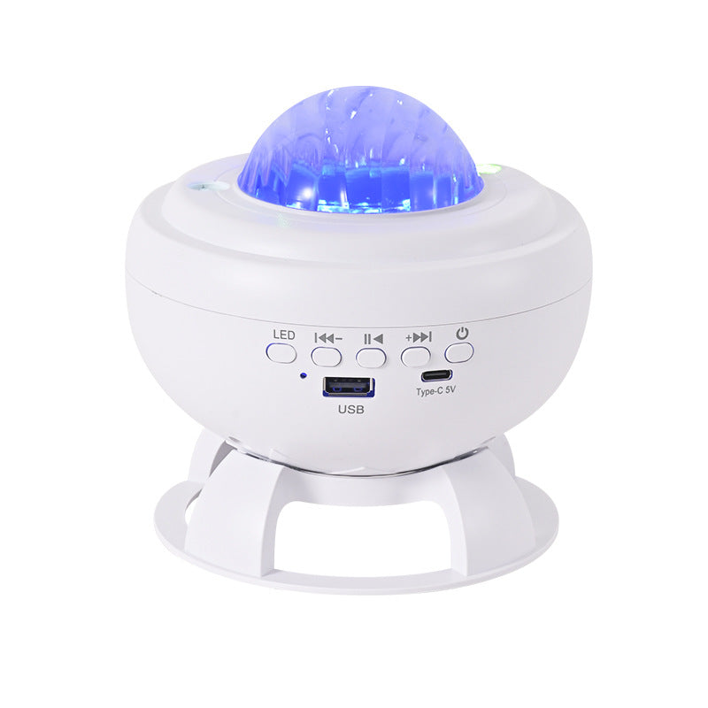 Water ripple aurora starry sky projection lamp bluetooth remote control usb rechargeable led lamp romantic music atmosphere night light