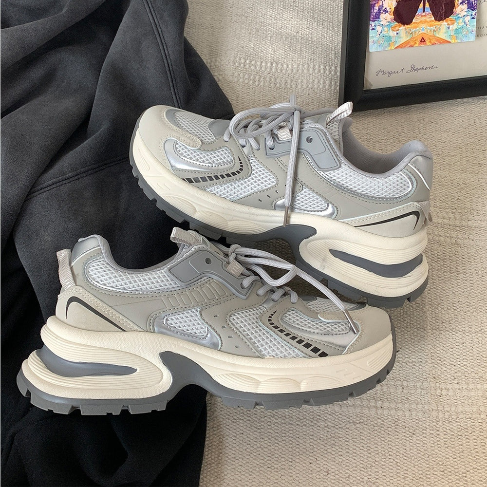 Best sellingeasiest for matchthick sole dad shoes women's spring & fallpetites increase height 2025new arrival fried street european goods sports casual shoes