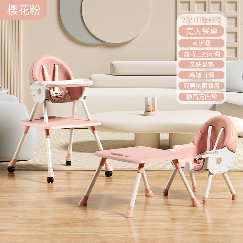Baby high chair - multifunctional dining chair for infants and toddlers, foldable, adjustable reclining seat for home use