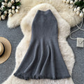 Frenchhigh waisteasiest for match skirt women fall and winter2025new arrivalclassy slimming look silm tassel fishtail knitting skirt