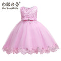 Plus size children's formal dress with rhinestone and lace detail - princess style for girls, perfect for piano recitals and special occasions