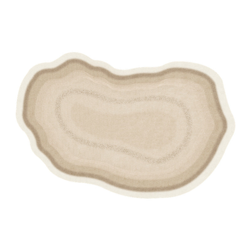Irregular shaped rug for living room, wabi-sabi cream style, premium, wash-free, wipeable, thickened sofa bed bedroom carpet floor mat