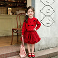 Girlsweaterfall and winter style aisha princess group tutu skirtfall and winternew arrival baby girl k-styleknittingcardigansuit