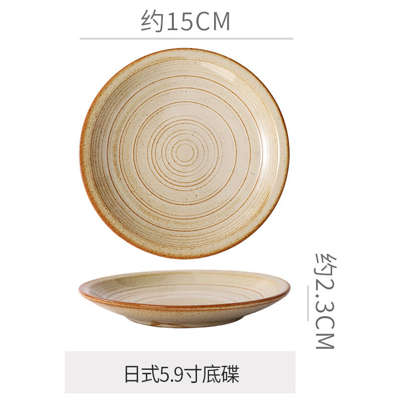 Creative trumpet shape clay coffee cup latte latte cup japanese style chinese ancient style plate plate for home mug