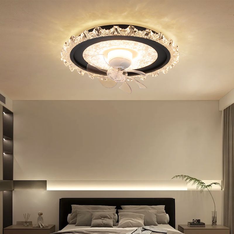 Full Spectrum Bedroom Fan Light Nordic Living Room Fan Light Simple Modern Atmosphere Hall Light with Electric Fan Lighting