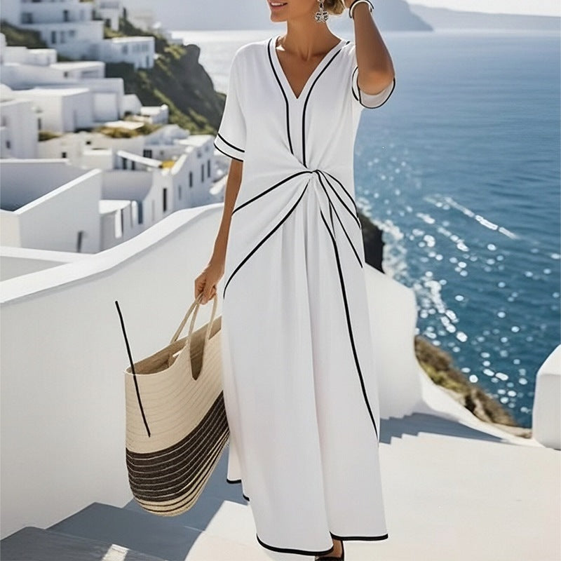 women's summer dress - polished bohemian style elegant maxi dress for cross-border e-commerce and workwear