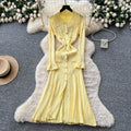 French chic knitted dress -  autumn/winter new arrival - high-end long sleeve, cinched waist, elegant dress