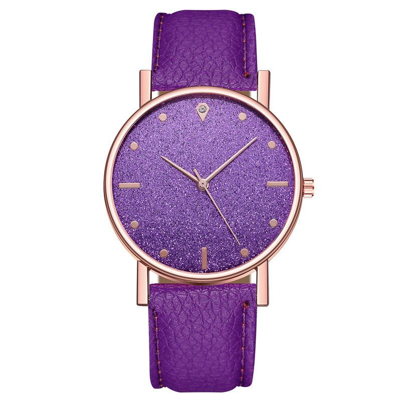 Factory direct wholesale watches: women's starry sky leather quartz wristwatch, gift watch, ladies' watch