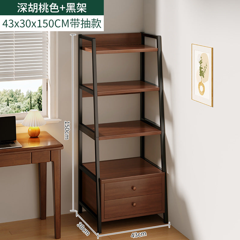 Shelf Floor-to-ceiling multi-layer storage rack Shelf next to desk Multifunctional household cabinet Living room Bedroom storage rack