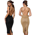 C7097 cross-border   independent station fashion women's sequin backless high-end dress summer