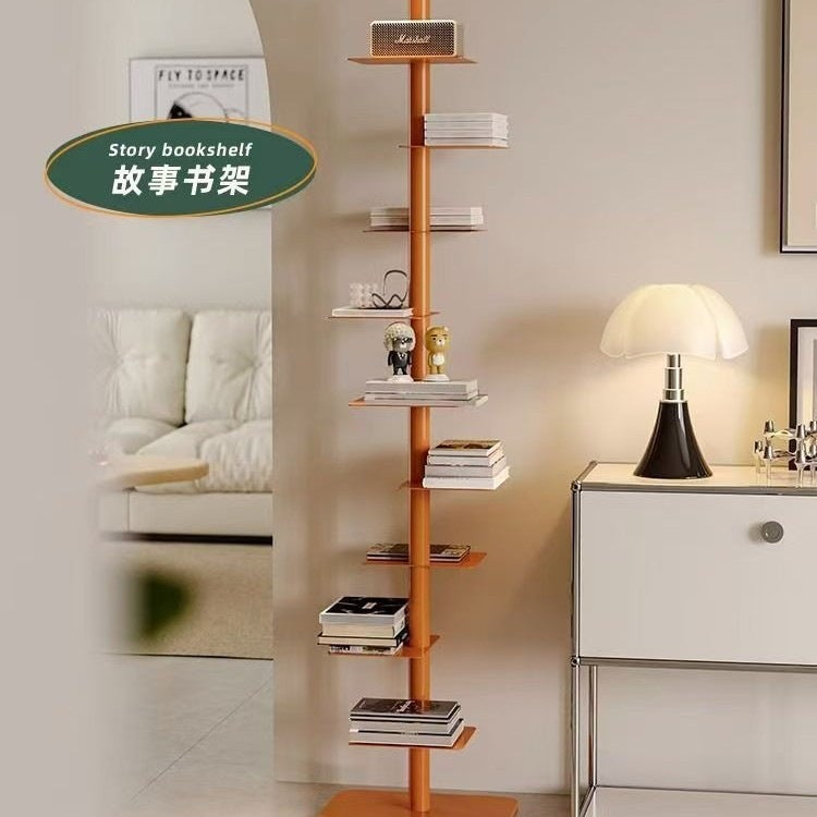 Rotating invisible bookshelf floor-standing trendy iron art creative storage aromatherapy shelf flower stand indoor home use other