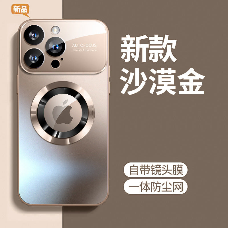Suitable for iphone17pro large window magnetic phone case 15 frosted leaky apple 16 second change 17 protective cover