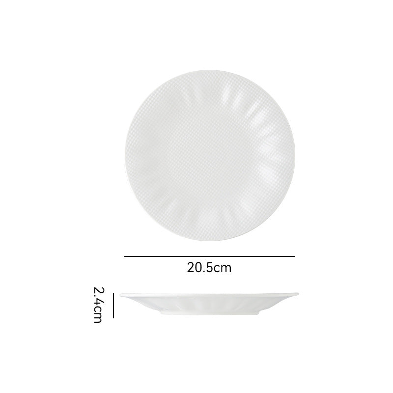 Minimalist white dinnerware restaurant hotel unique creative high-value plating dessert pastry western food plate steak plate