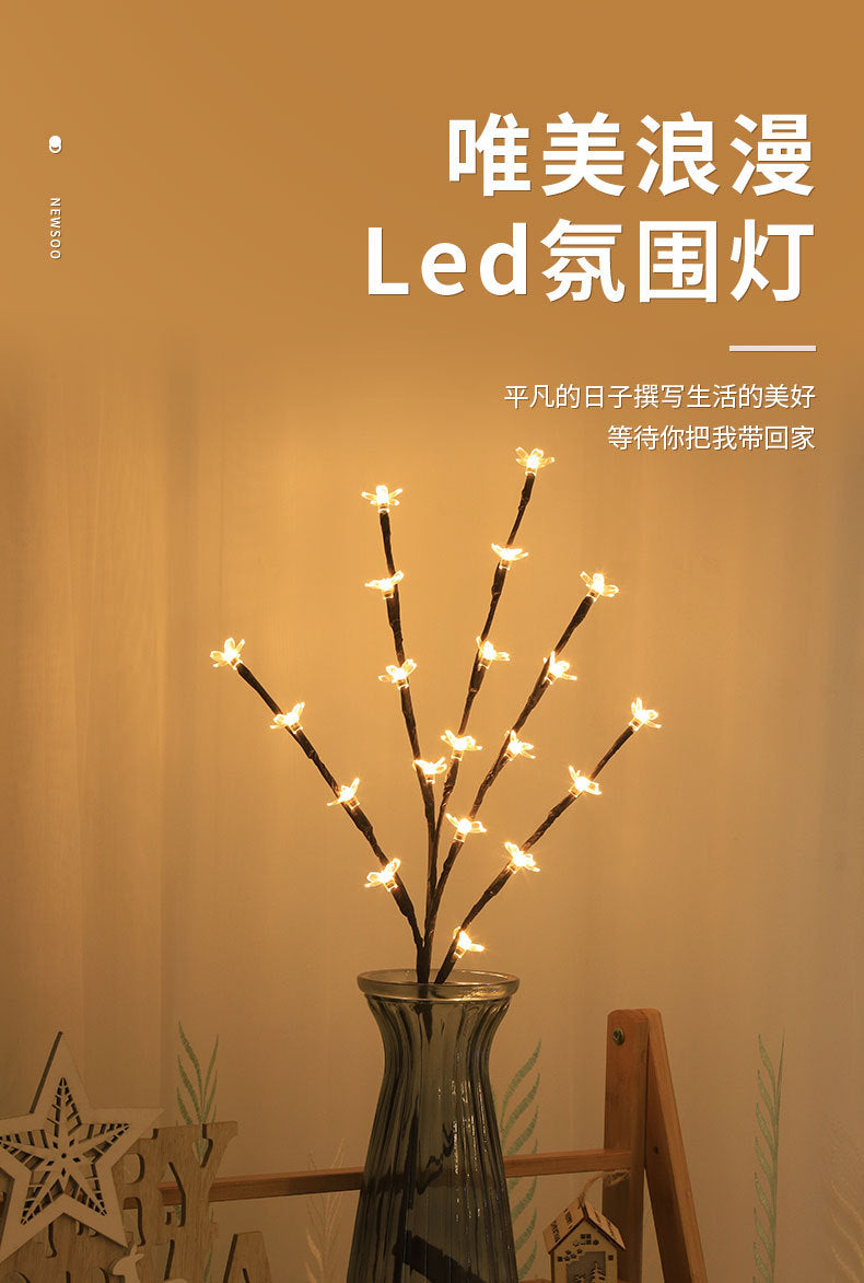 LED Cherry Blossom Lights Flashing Tree Lights Room Decoration, Lights Festival Lights Branch Lights 20 Home Vase Decoration