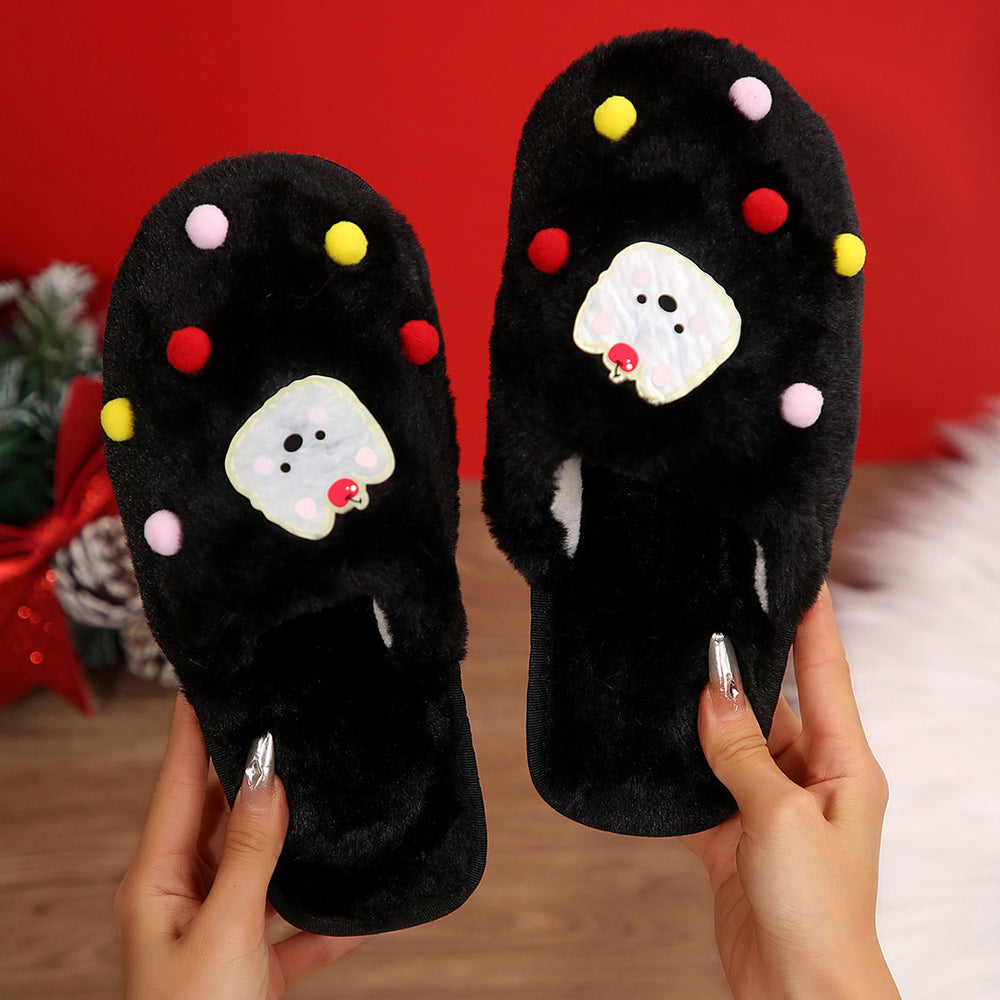 Cotton slippers women's parent-child cute cartoon girl heart cat slippers winter indoor and outdoor home baotou stuffed cotton slippers women