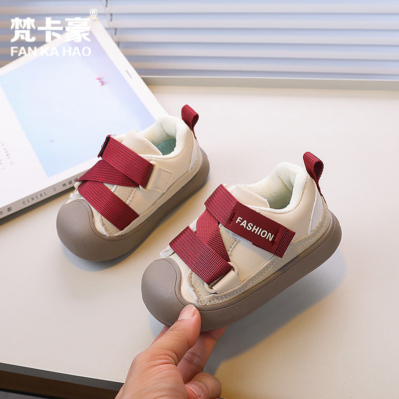 Vancahao kids' anti-kick casual shoes -  autumn new korean style boys' fashion sneakers - soft sole first walking shoes
