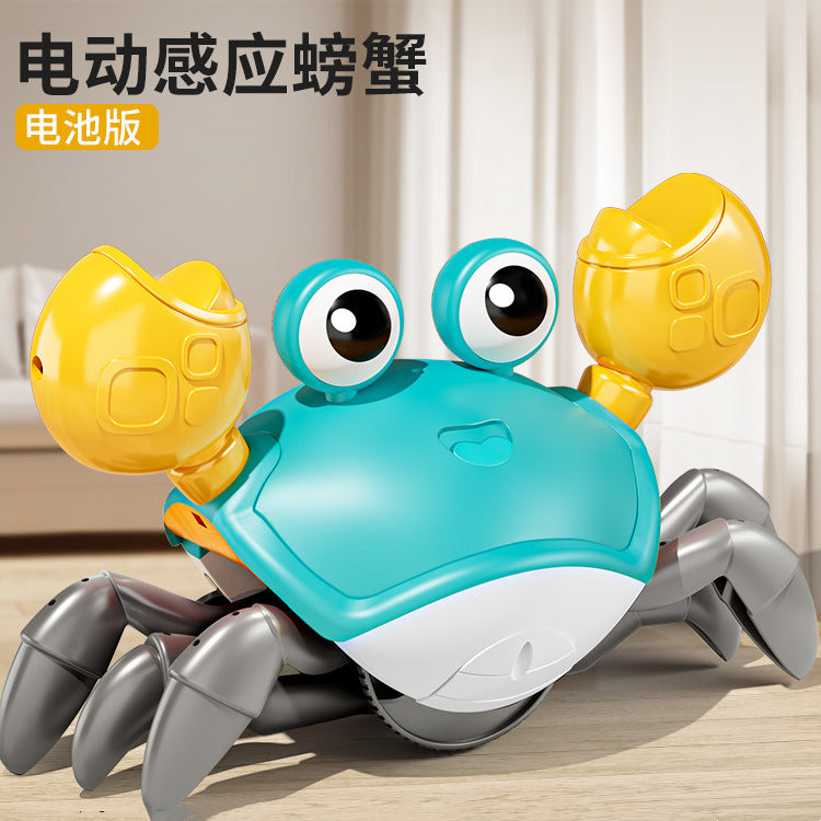 Rechargeable automatic induction charging electric escape crab with lights and music - realistic crawling toy for boys and girls - hot seller for street vendors