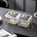 [transparent 2-compartment fruit plate with lid] + iron frame, thickened plastic