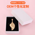 Factory direct leaf-shaped massage facial roller - metal scraping board for face, eye, and neck lifting - wholesale