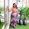 e-commerce  independent station top + skirt printed two-piece set african women's plus size dress