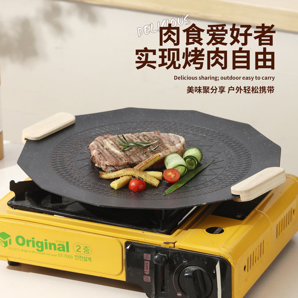 Medical stone non-stick barbecue plate cassette stove induction cooker for homekorean style frying pan baking dish teppanyaki outdoor portable
