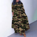 Amazon women's spring  new fashionable elegant printed tie-waist maxi dress - plus size available for export