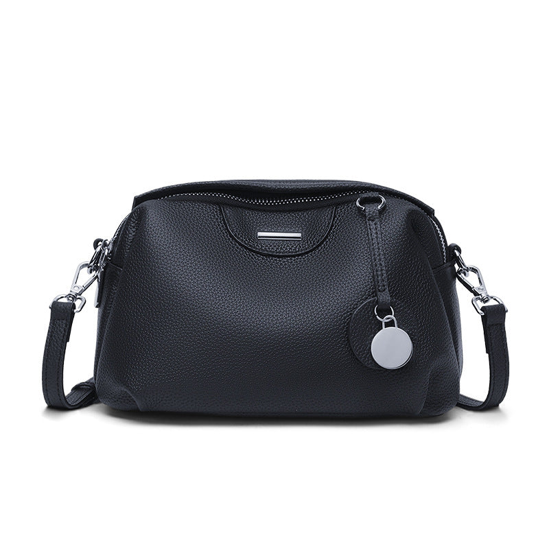 Genuine leather women's shoulder bag 2025 new trendy cowhide fashionable versatile mother bag large capacity simple messenger bag women