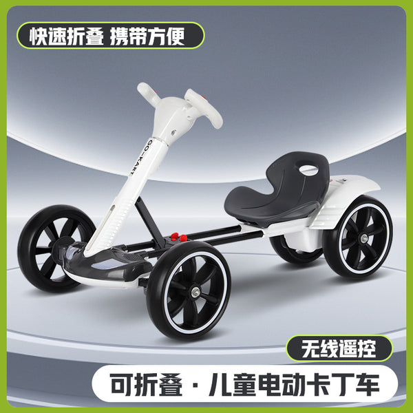 Cross-border installation-free children's kart electric four-wheeler foldable seating 2-6 portable children's toy car