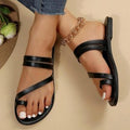 exclusive supply of plus-size women's slippers,  summer new style, solid color round toe, single-strap flat, outdoor casual sandals
