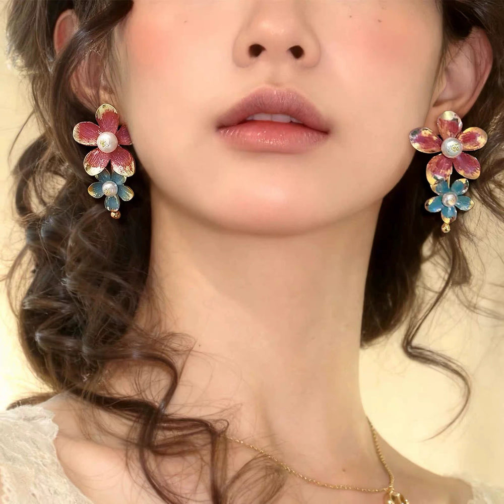 925 silver needle spring and summer flower earrings for women classy super fairy elegantbest selling earrings 2026 small fresh earrings