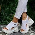 Exportplus sizethick sole sandals summernew arrival fish mouth fairy style platform bottom high heel fly woven sports sandals