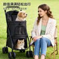 Double-layer pet stroller - lightweight, foldable, for small to medium dogs and cats - outdoor walking cart for dogs and cats