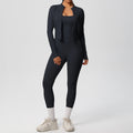 fashionpure color brushed nude breathable sling yoga suit running fitness sportswear three-piece set for women
