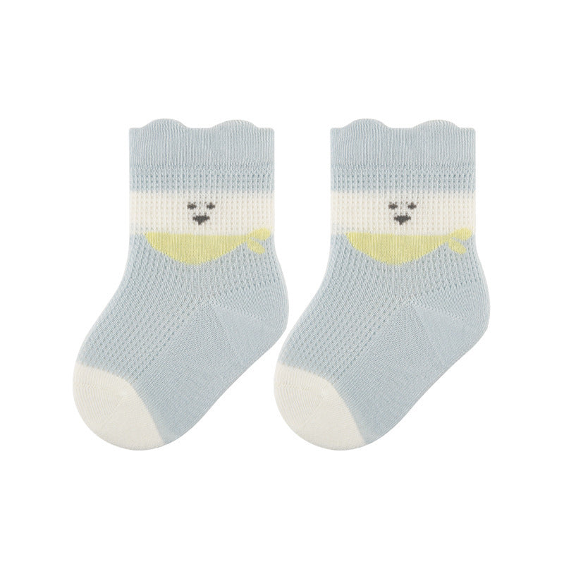 Babylon children's socks - breathable mesh mid-calf socks, seamless, anti-mosquito, cartoon design, class a quality for girls and boys