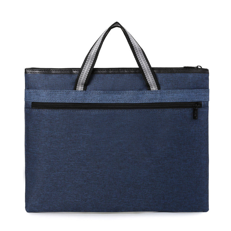 Portable document bag storage zipper oxford cloth document bag waterproof gift information bag men's office meeting briefcase