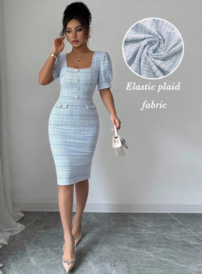 fall/winter new arrivals: european and american style single-breasted french vintage chanel-inspired dress