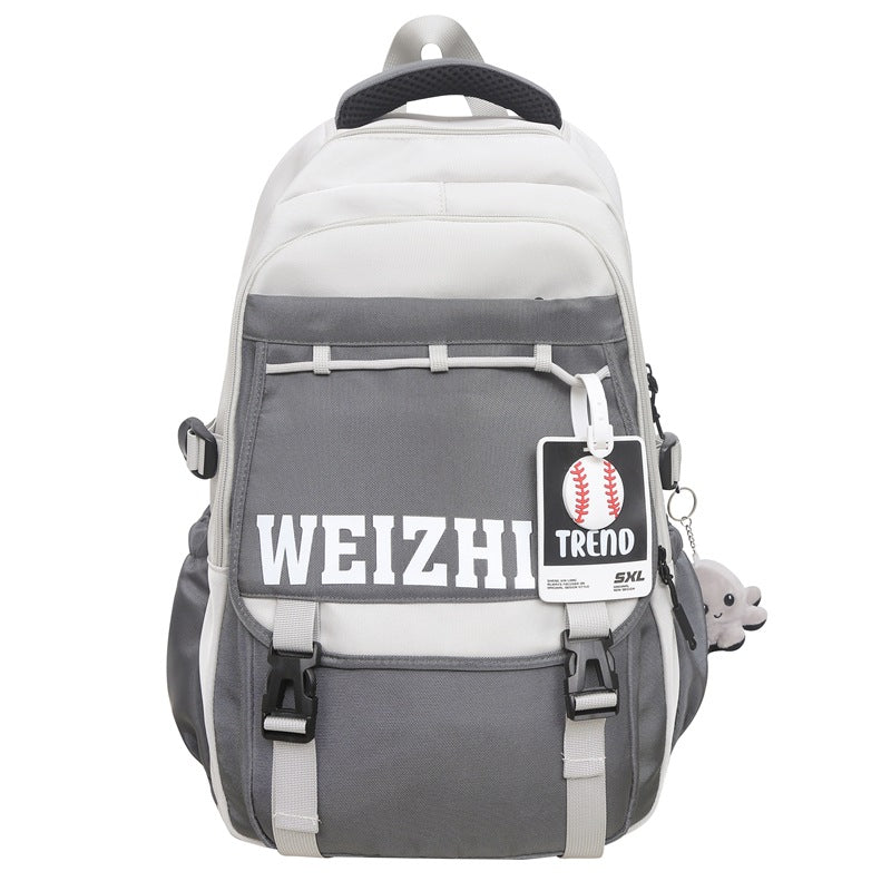 Cross-border new leisure junior and high school student schoolbags, men's and women's large-capacity strong and durable backpacks