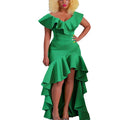 African cross-border sourcing:  new solid color loose fit evening gown, slim-fit long dress - exclusively for cross-border e-commerce