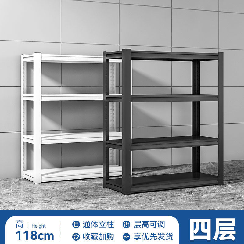 Household shelving unit, multi-tier floor storage rack for warehouse, balcony, storage room, utility room, commercial supermarket, steel storage rack