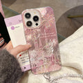 Large hole swirl shell case for apple 16 pro max, castle fireworks phone case, iphone 11 bracelet protective cover
