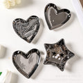 Trendy, electroplated silver heart ceramic plate - high-end desktop organizer for jewelry and cosmetics