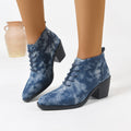 plus size british style boots women's autumn winter round toe front tie backretroplaideasiest for match women's short boots