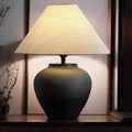 Japanese wabi-sabi ceramic table lamp - new chinese style retro designer bedside lamp for home, hotel, living room, and bedroom