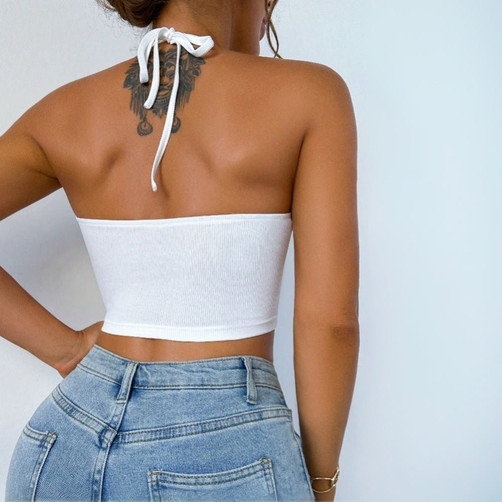 independent station comfy basics women's fashion sexypure color camisole short crop top slim slimming looktops