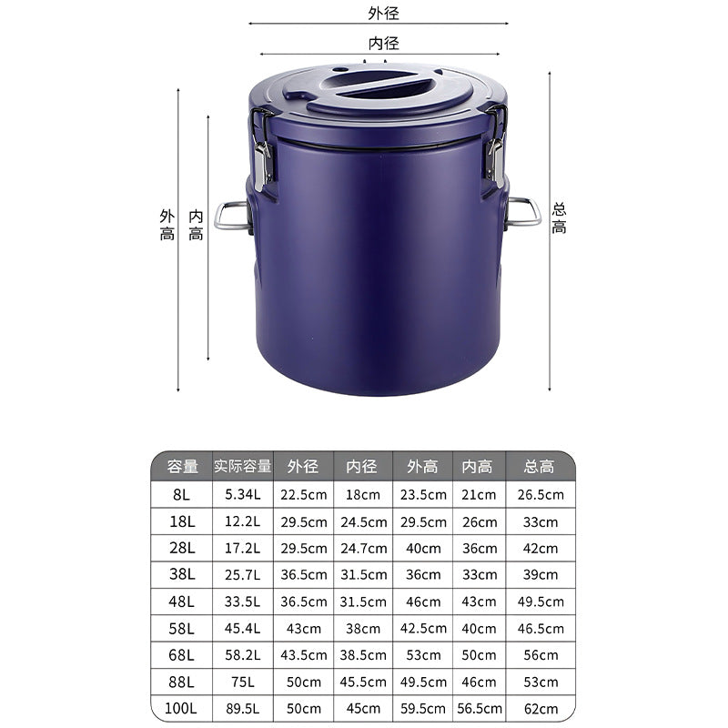 Stainless steel insulated bucket, special ice bucket for stalls, commercial stall, canteen food warmer suit5pcsexport