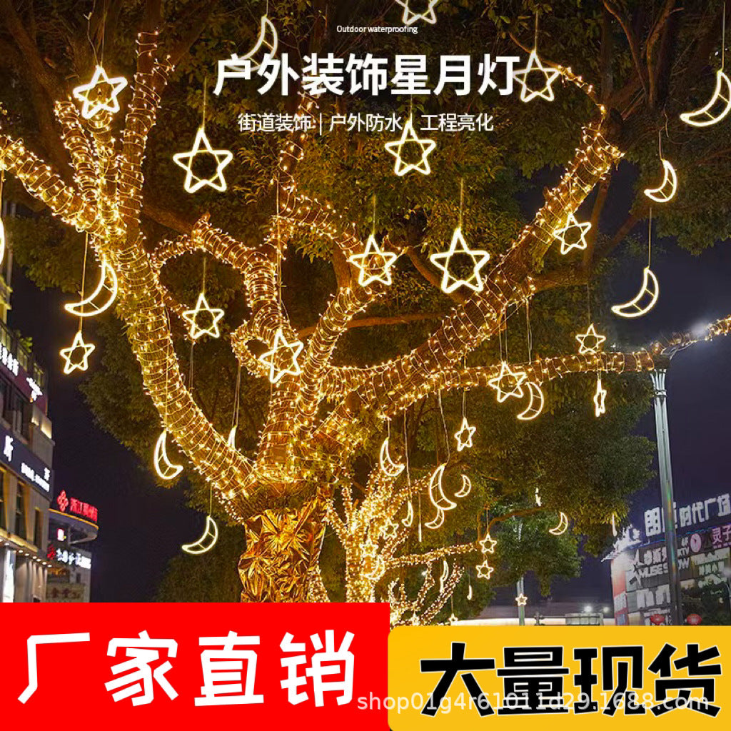 Star Hug Moon Pendant Flexible Light Belt Outdoor Waterproof Engineering Lighting Light Hanging Tree Christmas Day Snowflake Neon Belt