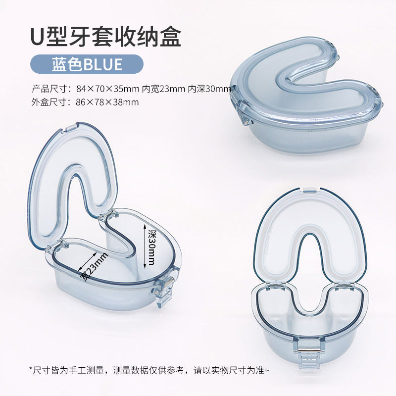Braces Storage Box Portable Invisible Orthotics Tooth Box Adult Children's Retainer Storage Box U-shaped Storage Box